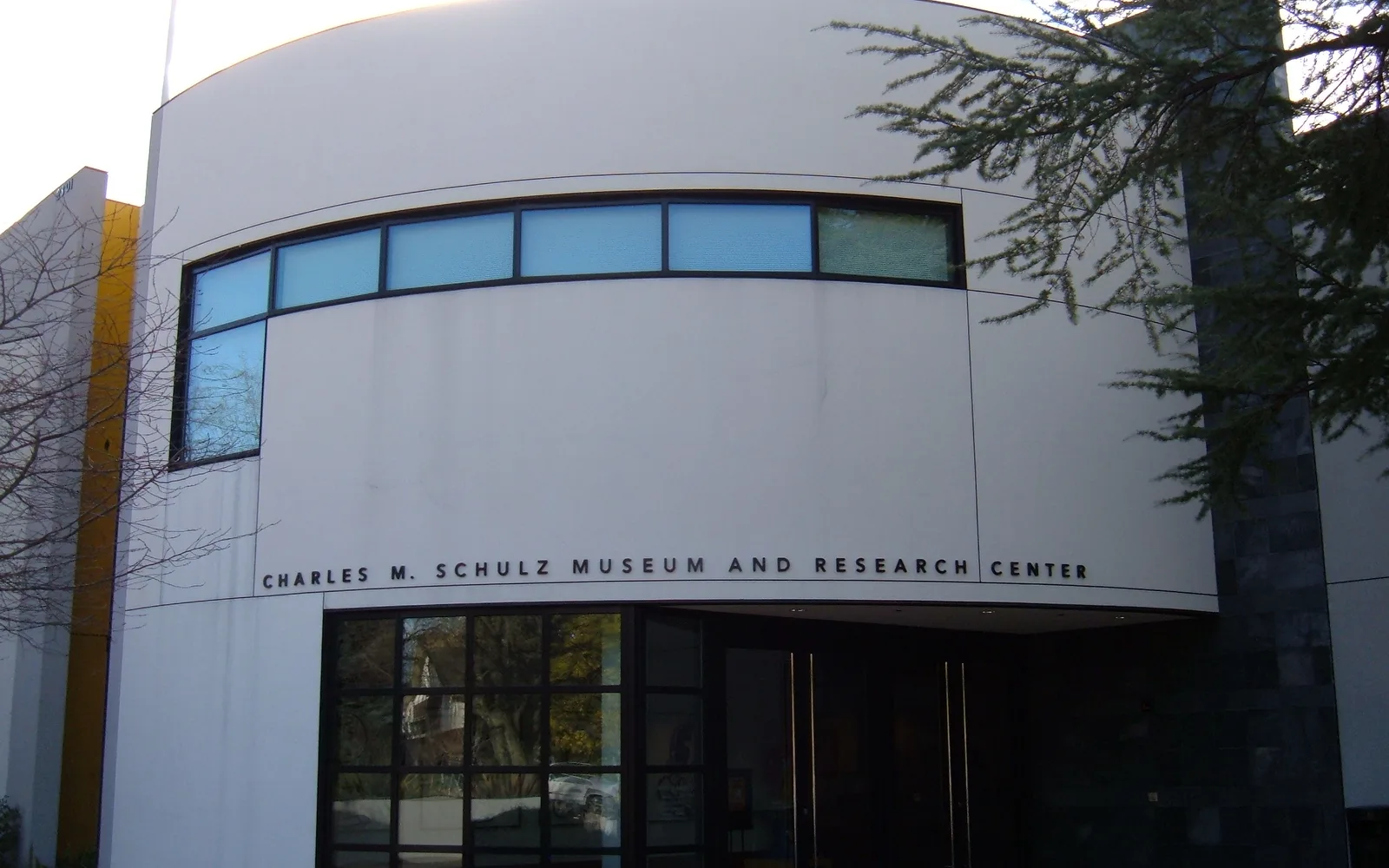 The Charles M. Schulz Museum and Research Center in Santa Rosa, a modern building with glass architecture
